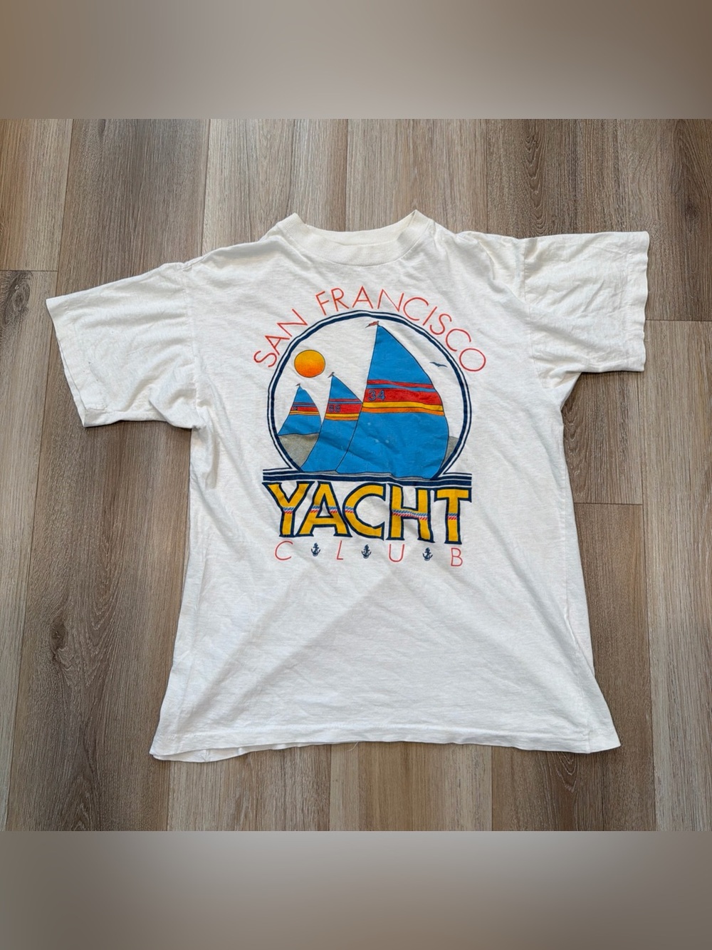 Vintage San Francisco Yacht Club Shirt Single Stitch White Women’s Medium